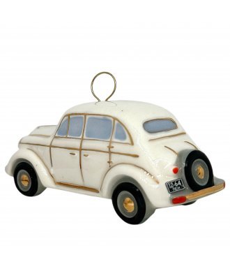 Ёлочная игрушка "Москвич 401" белый (Фарфоровая мануфактура)