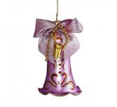 Ёлочная игрушка колокольчик "Сувенирный" (Ёлочка) розовый