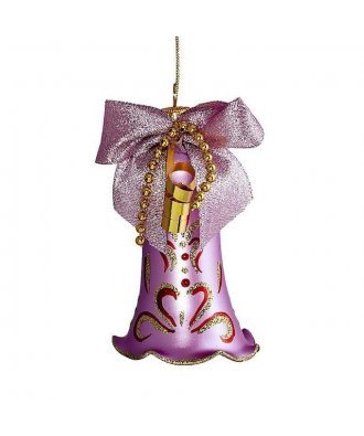 Ёлочная игрушка колокольчик "Сувенирный" (Ёлочка) розовый