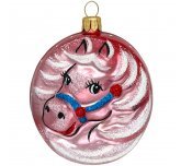 Ёлочная игрушка - медальон "Зодиак Лошадка" (Ёлочка) красная