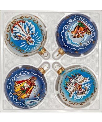 набор ёлочных шаров 4х75мм "Сказки Пушкина"  (Елочка)