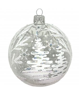 Ёлочный шар 85 мм  "Белая зима" (Ёлочка)