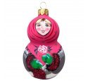 Ёлочная игрушка "Потешка " (Винтажный шар) розовый платок