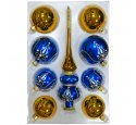 набор ёлочных  шаров с верхушкой "Адель" (Ёлочка) синий