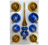 набор ёлочных  шаров с верхушкой "Адель" (Ёлочка) синий