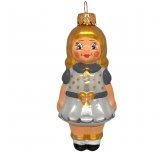 Ёлочная игрушка "Первоклашка - 2" (Эвис) платье серебристое