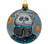 Ёлочный шар 100 мм "Печальный кот" (Рождественское яблоко)