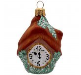 Ёлочная игрушка "Домик - часы" (Иней)