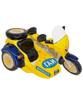 Ёлочная игрушка "Мотоцикл-ГАИ" (Фарфоровая мануфактура)