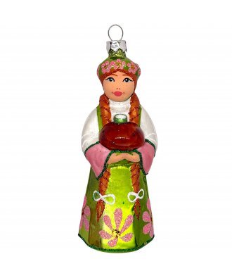 Ёлочная игрушка "Девушка с караваем" (Бирюсинка)