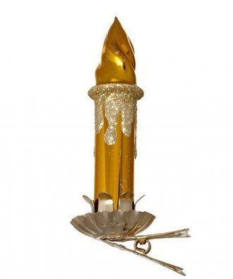 Ёлочная игрушка "Свеча" (Ёлочка) золотистая