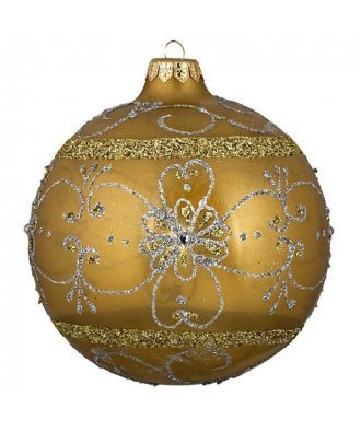 Ёлочный шар 120 мм "Цветы на золоте" (ЭВИС)