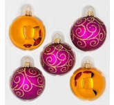 набор ёлочных шаров 5х60 мм "Лоза" (Ёлочка) малиновый