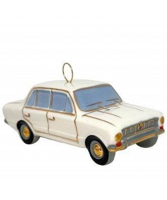 Ёлочная игрушка "Копейка" (Фарфоровая мануфактура) белая