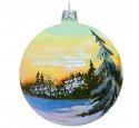 Ёлочный шар 100 мм "Новогодний лес" (Рождественское яблоко)