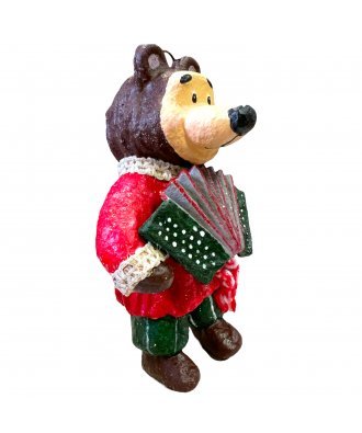 Ёлочная игрушка "Медведь с гармонью" (Дарослава)
