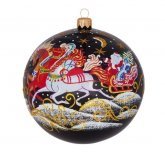 Ёлочный шар 115 мм "Новогодняя тройка" (Ёлочка) чёрный