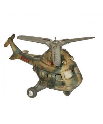 Ёлочная игрушка "Вертолёт" камуфляжный (Фарфоровая мануфактура)