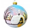 Ёлочный шар 100 мм "Дерево у дома" (Рождественское яблоко)