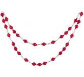 Стеклянные ёлочные бусы №6 (Ёлочка) красные