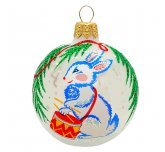 Ёлочный шар 60 мм "Зайка" (Ёлочка)