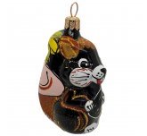 Ёлочная игрушка "Хомяк" (Иней) чёрный