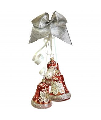 Ёлочное украшение мини-гирлянда "Новогодняя - цветы" (Иней) колокольчики