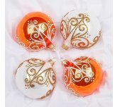 набор ёлочных шаров 4х85 мм "Позитив" (Ёлочка) оранжевый