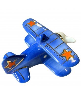 Ёлочная игрушка "Самолёт" (Фарфоровая мануфактура СПб) голубой