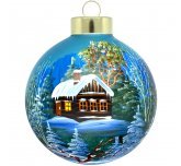 Ёлочный  шар 100 мм "Домик в лесу" (ЭВИС)