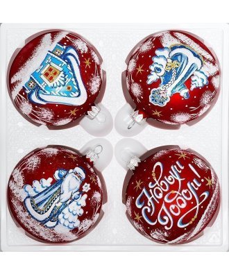 набор ёлочных  шаров 4 х 85 мм "Любимый праздник" (Елочка)