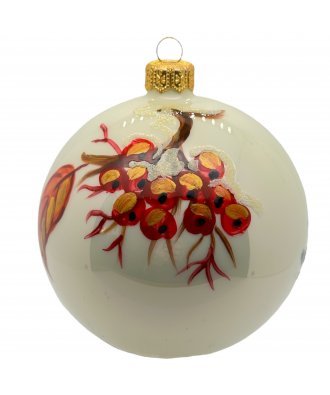 Ёлочный шар 100 мм "Филин" (Рождественское яблоко)