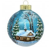 Ёлочный шар 100 мм "Деревня зимой" (ЭВИС)