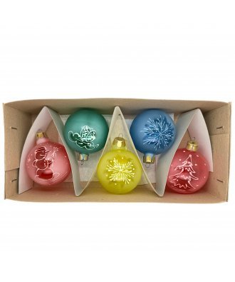 набор ёлочных  шаров 5 х 60 мм "Объединения "Светлана" (Малая Вишера) матовый