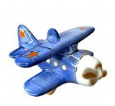 Ёлочная игрушка "Самолёт" (Фарфоровая мануфактура СПб) синий