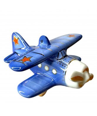Ёлочная игрушка "Самолёт" (Фарфоровая мануфактура СПб) голубой