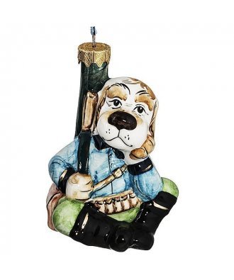 ёлочная игрушка "Собака с ружьём" (Лефортовский фарфор)