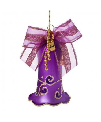 Ёлочная игрушка колокольчик "Праздничный" фиолетовый (Ёлочка)