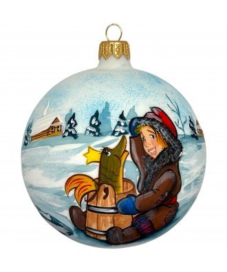 Ёлочный шар 100 мм "Емеля" (Рождественское яблоко)