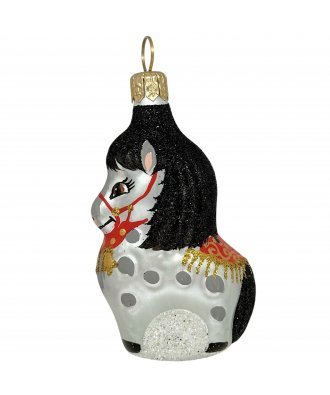 Ёлочная игрушка "Лошадка белая. Перламутр" (Иней)