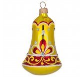 Ёлочная игрушка колокольчик "Радость" золотисто-красный (Ёлочка)
