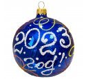 Ёлочный шар 85 мм "С Новым Годом 2023" (Бирюсинка) синий