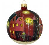 Ёлочный шар 100 мм "Вечерняя прогулка" (Рождественское яблоко)