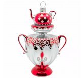 Ёлочная игрушка "Самоварчик - 2" (Ёлочка) серебристый