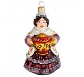 Ёлочная игрушка "Купчиха с самоваром"  (Ариель) в бордо