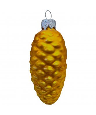 Ёлочная игрушка "Шишка" (Рождественское яблоко) золотая матовая 