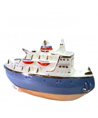 Ёлочная игрушка "Пароход "Красин" (Фарфоровая мануфактура СПб)