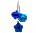 Ёлочное украшение мини-гирлянда "Кроха - 1" (Ёлочка) синий