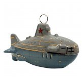 Ёлочная игрушка "Подводная лодка" (Фарфоровая мануфактура СПб)
