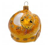 Ёлочный шар 75 мм "Талисман Змея" (Ёлочка) золотистый